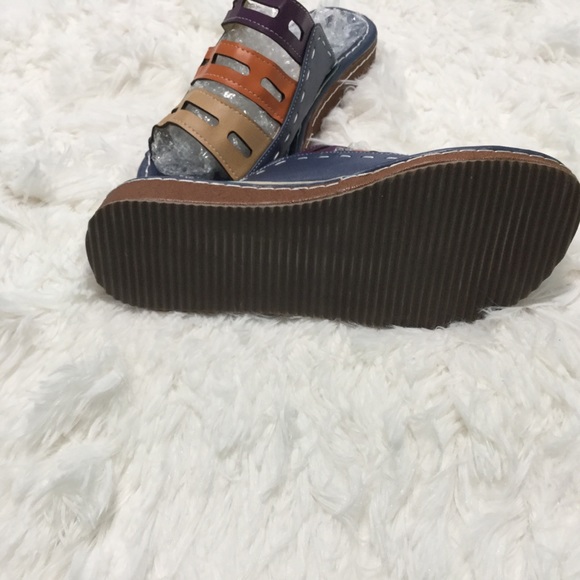 Casual Blue Wedge Sandal - Picture 6 of 6